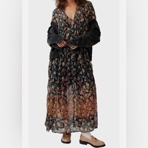 Free People See It Through Maxi Long Sleeve Dress Msrp $168 | NWT | Size S | TC